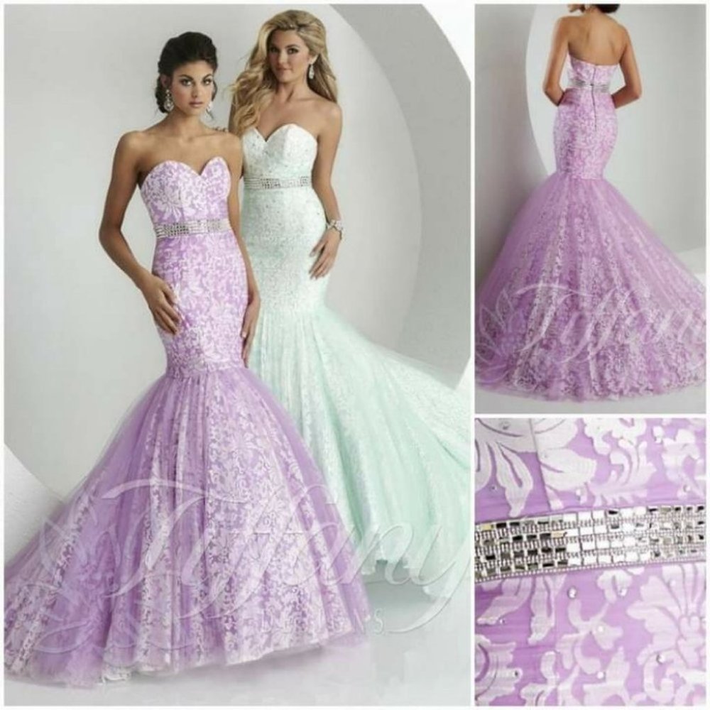 Beautiful Orchid Mermaid Gown